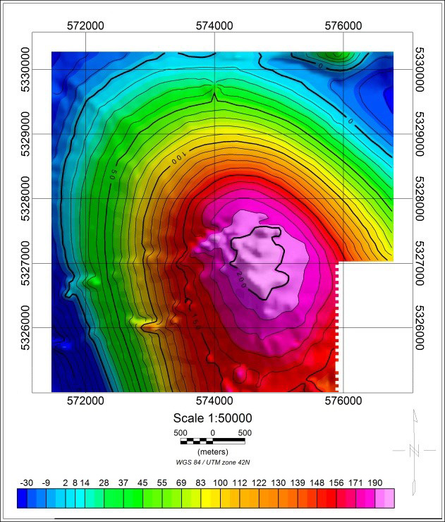 Аномальное магнитное поле Геоскан 401 Геофизика (масштаб съемки 1:10 000, 2017г)
